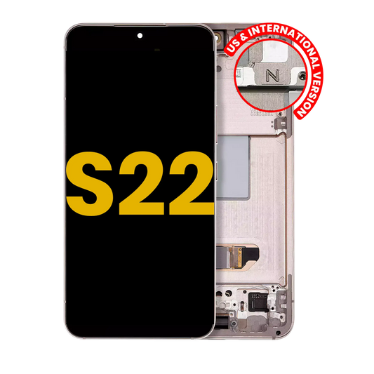 OLED Assembly With Frame For Samsung Galaxy S22 5G (US & International Version) (Refurbished) (Pink Gold)