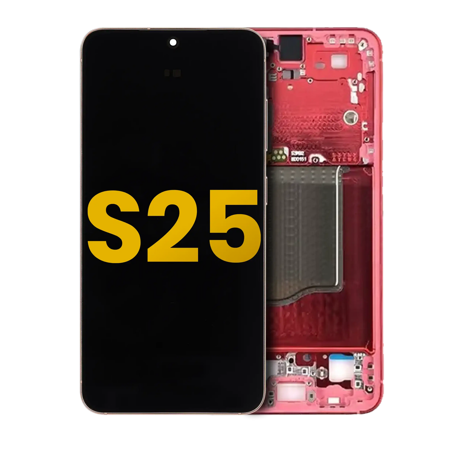 OLED Assembly With Frame For Samsung Galaxy S25 5G (US & International) (Refurbished) (Coral Red)