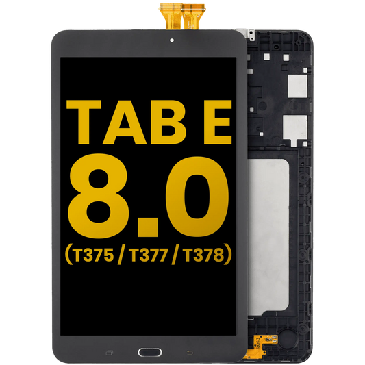 LCD Assembly With Frame For Samsung Galaxy Tab E 8.0" (T375 / T377 / T378) (2016) (Refurbished) (Black) Samsung Galaxy Tab replacement part image 1