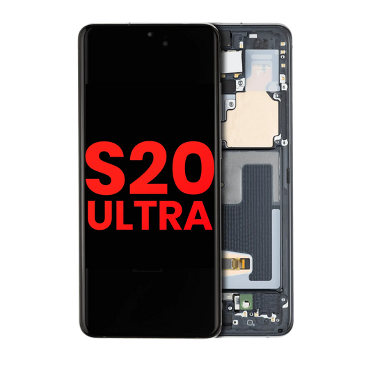 OLED Assembly With Frame For Samsung Galaxy S20 Ultra 5G (Aftermarket Plus) (Cosmic Black)