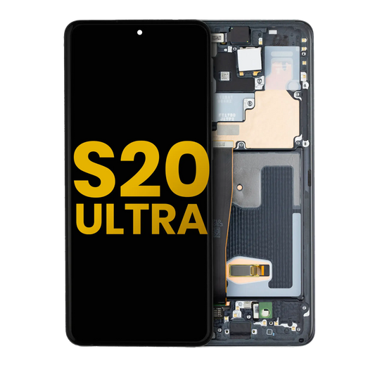 OLED Assembly With Frame For Samsung Galaxy S20 Ultra 5G (Refurbished) (Cosmic Black)