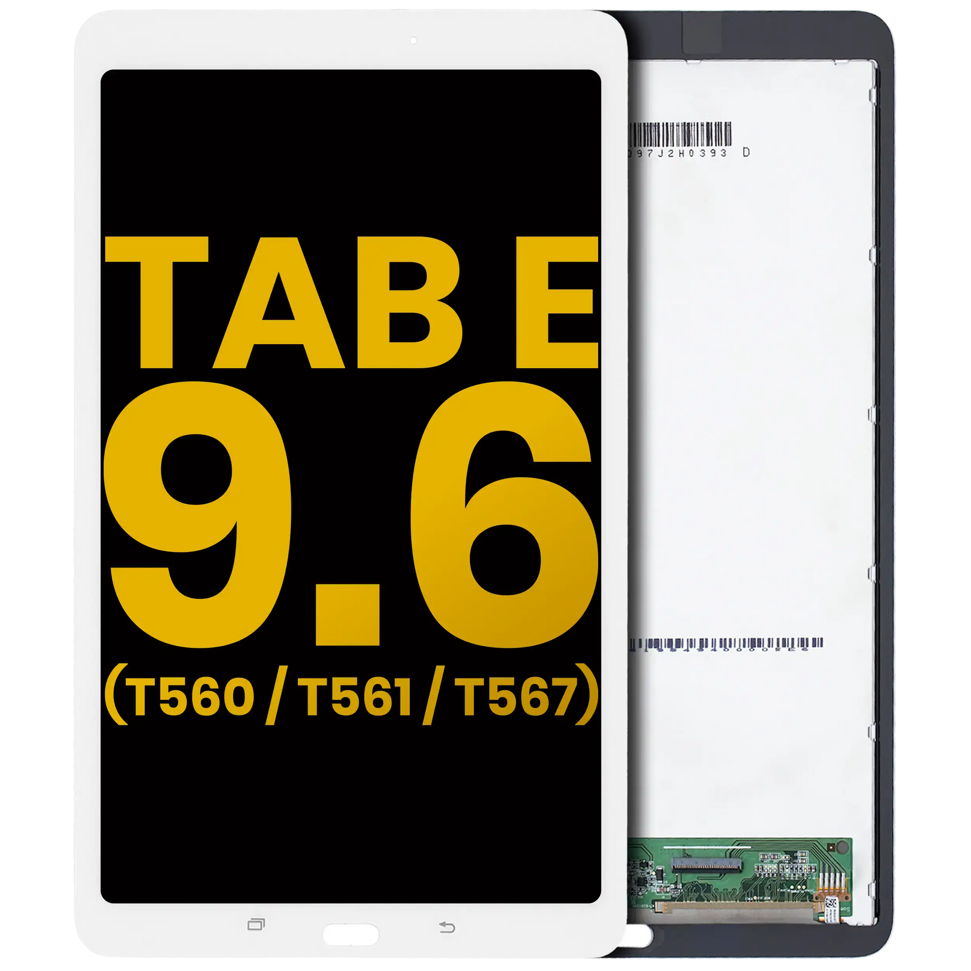 LCD Assembly Without Frame For Samsung Galaxy Tab E 9.6" (T560 / T561 / T567) (2015) (Refurbished) (White) Samsung Galaxy Tab replacement part image 1