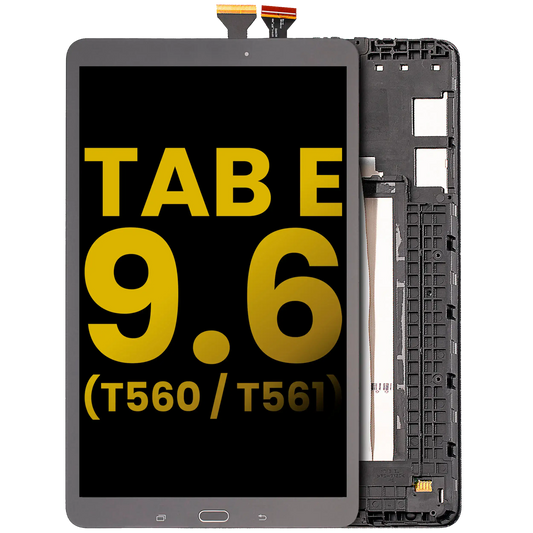 LCD Assembly With Frame For Samsung Galaxy Tab E 9.6" (T560 / T561 / T567) (2015) (Refurbished) (Black) Samsung Galaxy Tab replacement part image 1