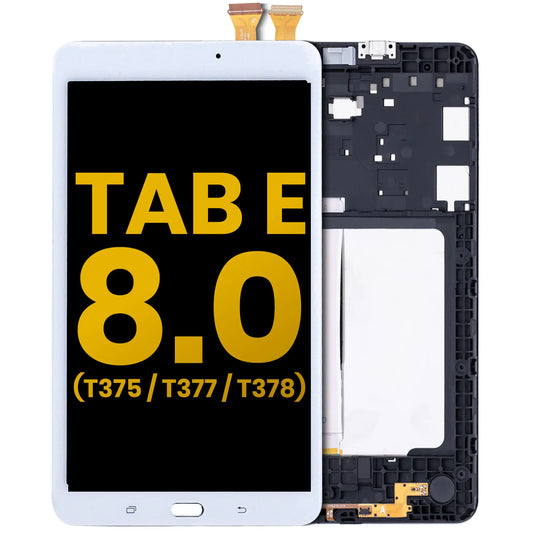LCD Assembly With Frame For Samsung Galaxy Tab E 8.0" (T375 / T377 / T378) (2016) (Refurbished) (White) Samsung Galaxy Tab replacement part image 1