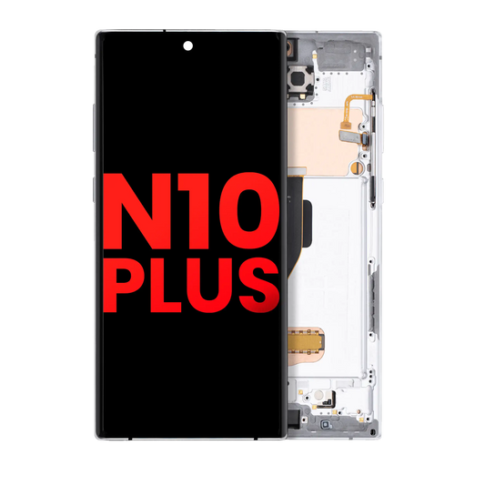 OLED Assembly With Frame For Samsung Galaxy Note 10 Plus / 5G (Aftermarket Plus) (Aura White)