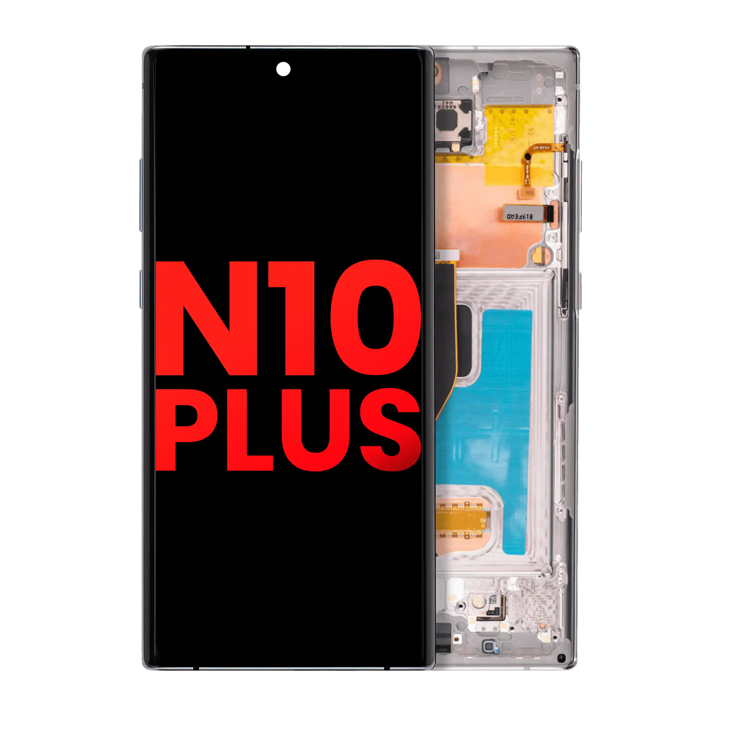 OLED Assembly With Frame For Samsung Galaxy Note 10 Plus / 5G (Aftermarket Plus) (Aura Glow / Silver)