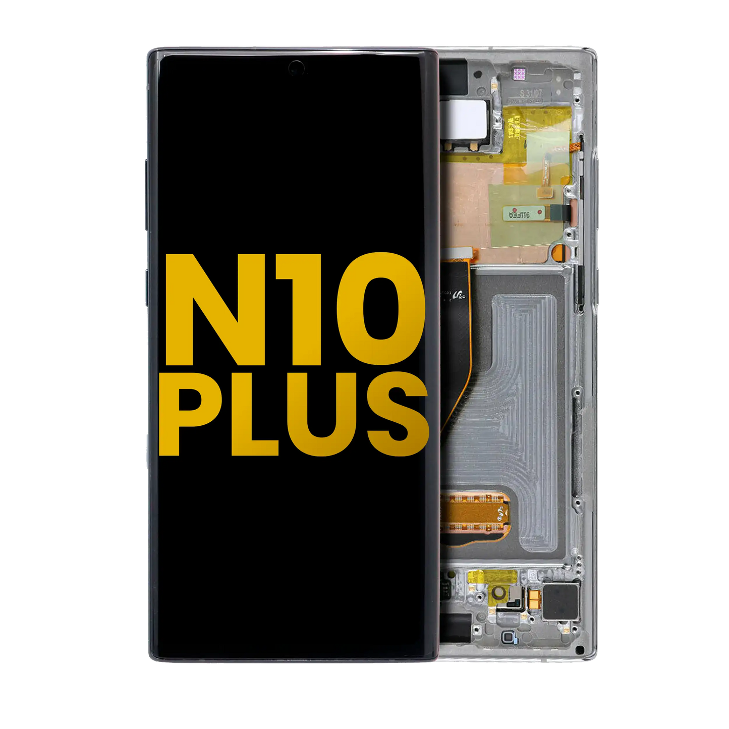OLED Assembly With Frame For Samsung Galaxy Note 10 Plus / 5G (Refurbished) (Aura Glow / Silver)