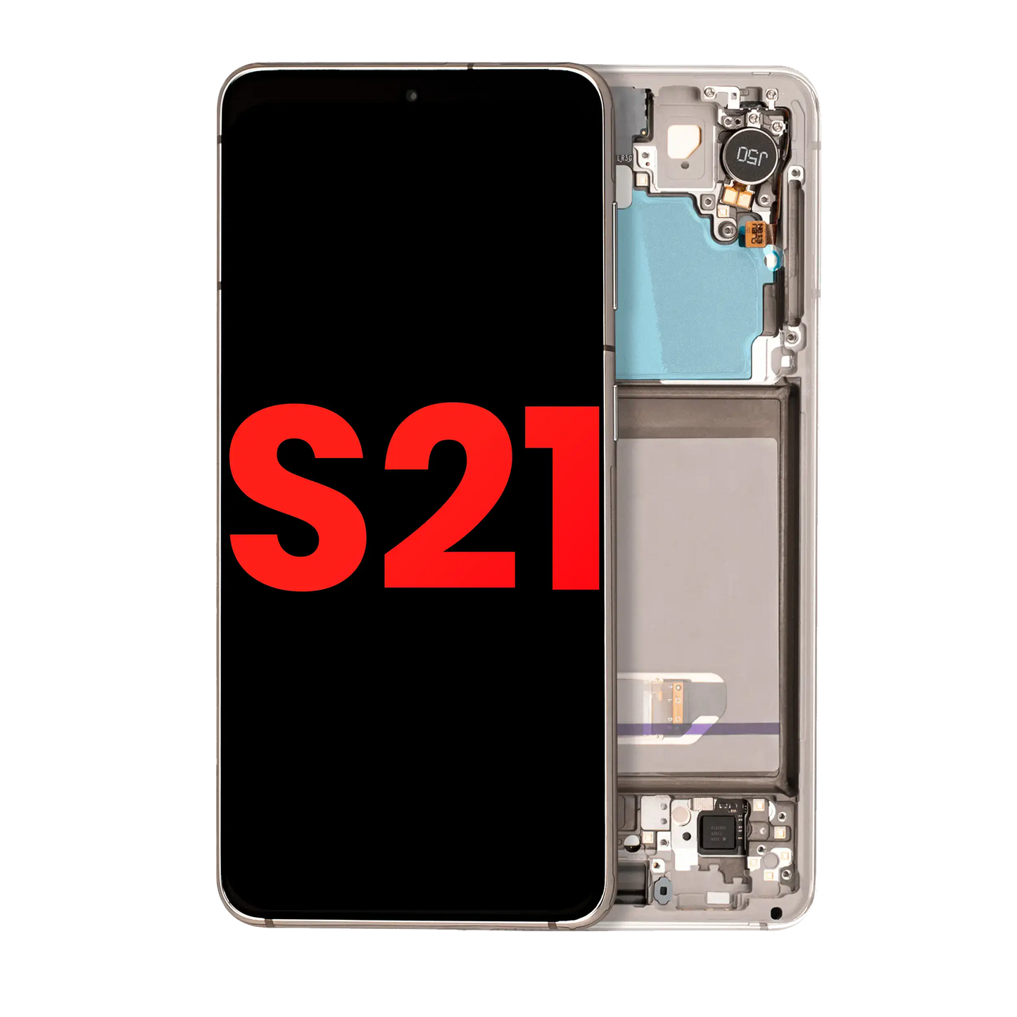 OLED Assembly With Frame For Samsung Galaxy S21 5G (Aftermarket Plus) (Phantom White)
