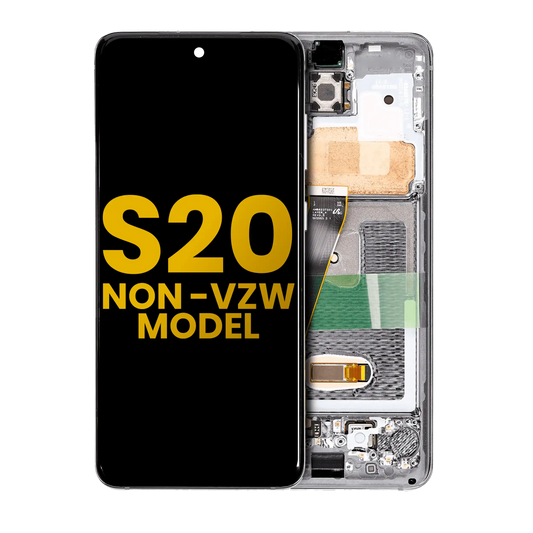OLED Assembly With Frame For Samsung Galaxy S20 5G (Non-Verizon 5G UW Frame) (Refurbished) (Cloud White)
