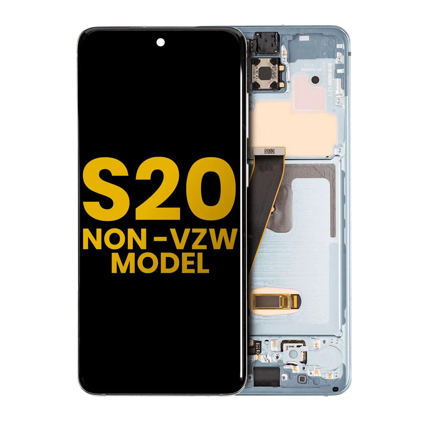 OLED Assembly With Frame For Samsung Galaxy S20 4G / 5G (Non-Verizon 5G UW Frame) (Refurbished) (Cloud Blue)