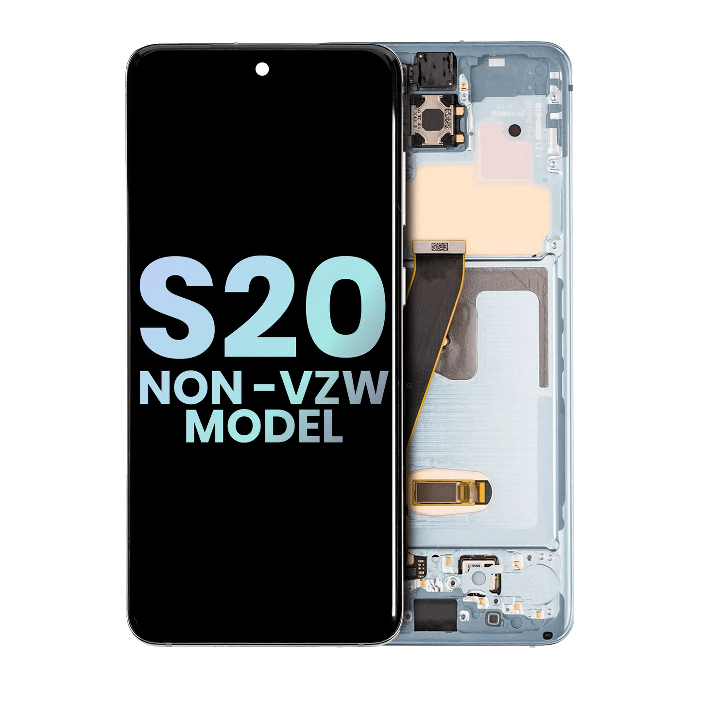 OLED Assembly With Frame For Samsung Galaxy S20 5G (Non-Verizon 5G UW Frame) (Service Pack) (Cloud Blue)