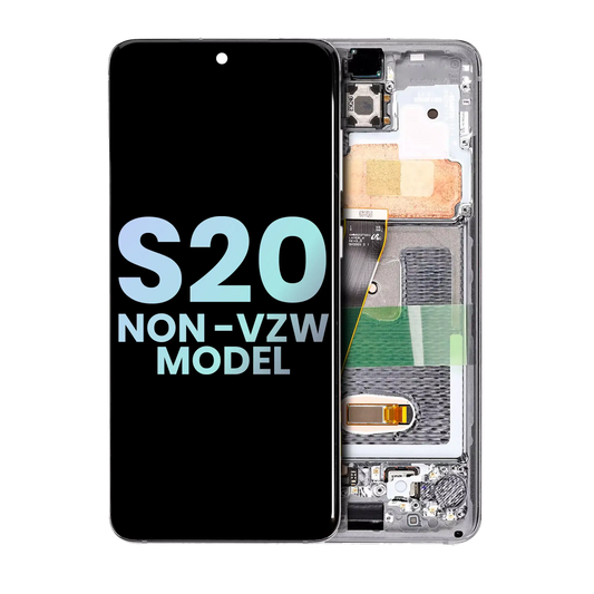 OLED Assembly With Frame For Samsung Galaxy S20 5G (Non-Verizon 5G UW Frame) (Service Pack) (Cosmic Gray)