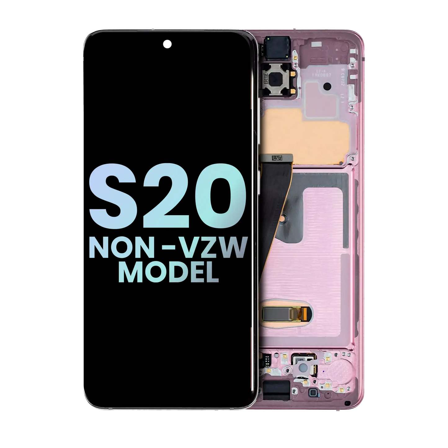 OLED Assembly With Frame For Samsung Galaxy S20 5G (Non-Verizon 5G UW Frame) (Service Pack) (Cloud Pink)