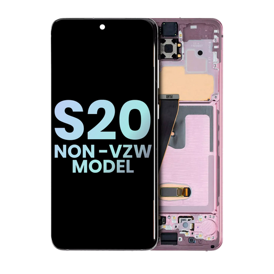 OLED Assembly With Frame For Samsung Galaxy S20 5G (Non-Verizon 5G UW Frame) (Service Pack) (Cloud Pink)