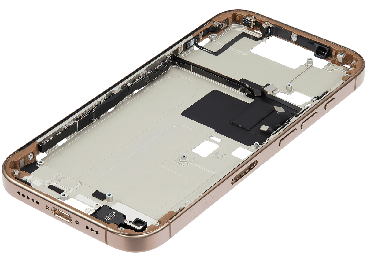 Mid-Frame Housing W/ Small Parts For iPhone 16 Pro (EU / Global Version) (Used OEM Pull: Grade A) (Desert Titanium) — product photo 2