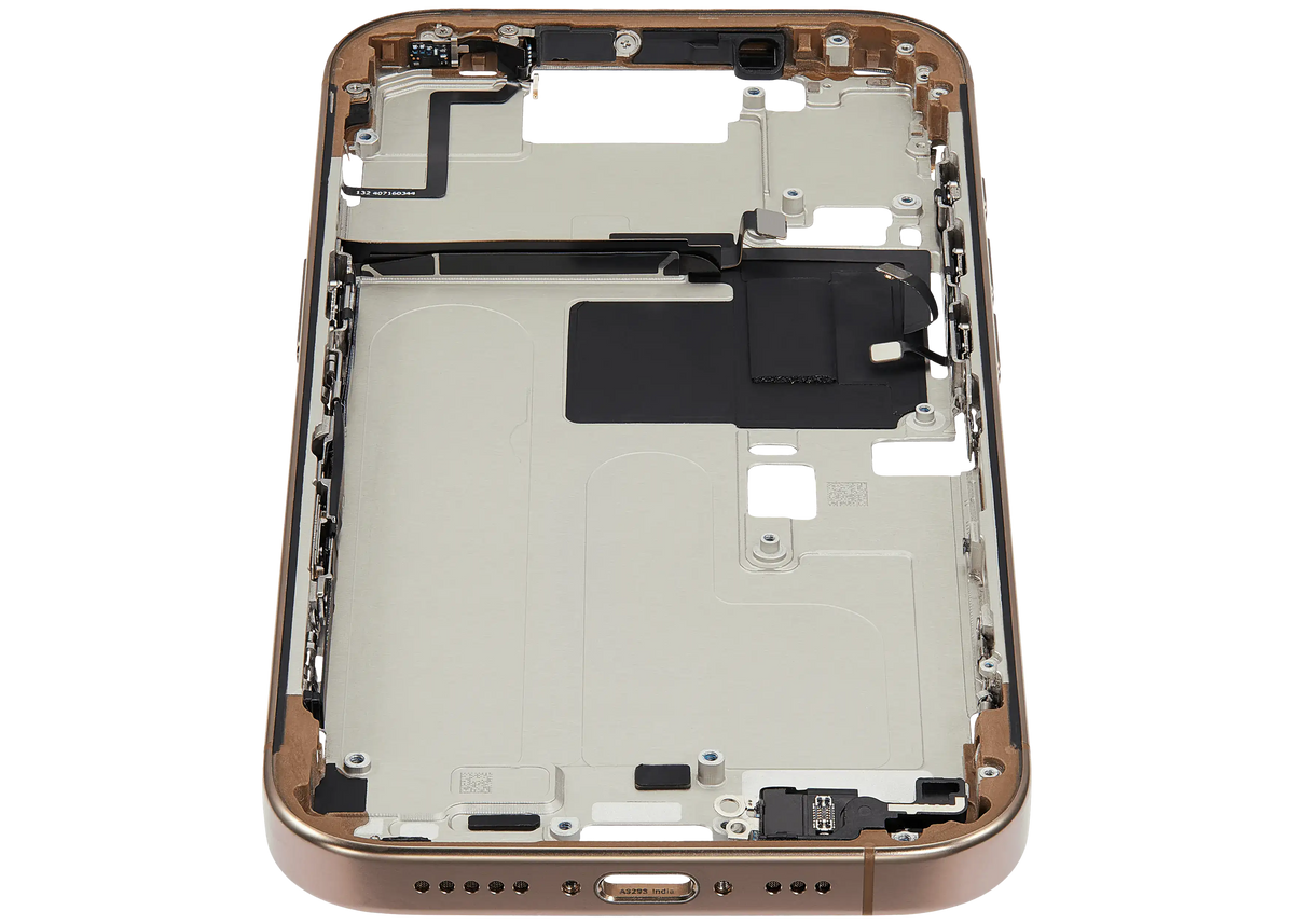 Mid-Frame Housing W/ Small Parts For iPhone 16 Pro (EU / Global Version) (Used OEM Pull: Grade A) (Desert Titanium) — product photo 3