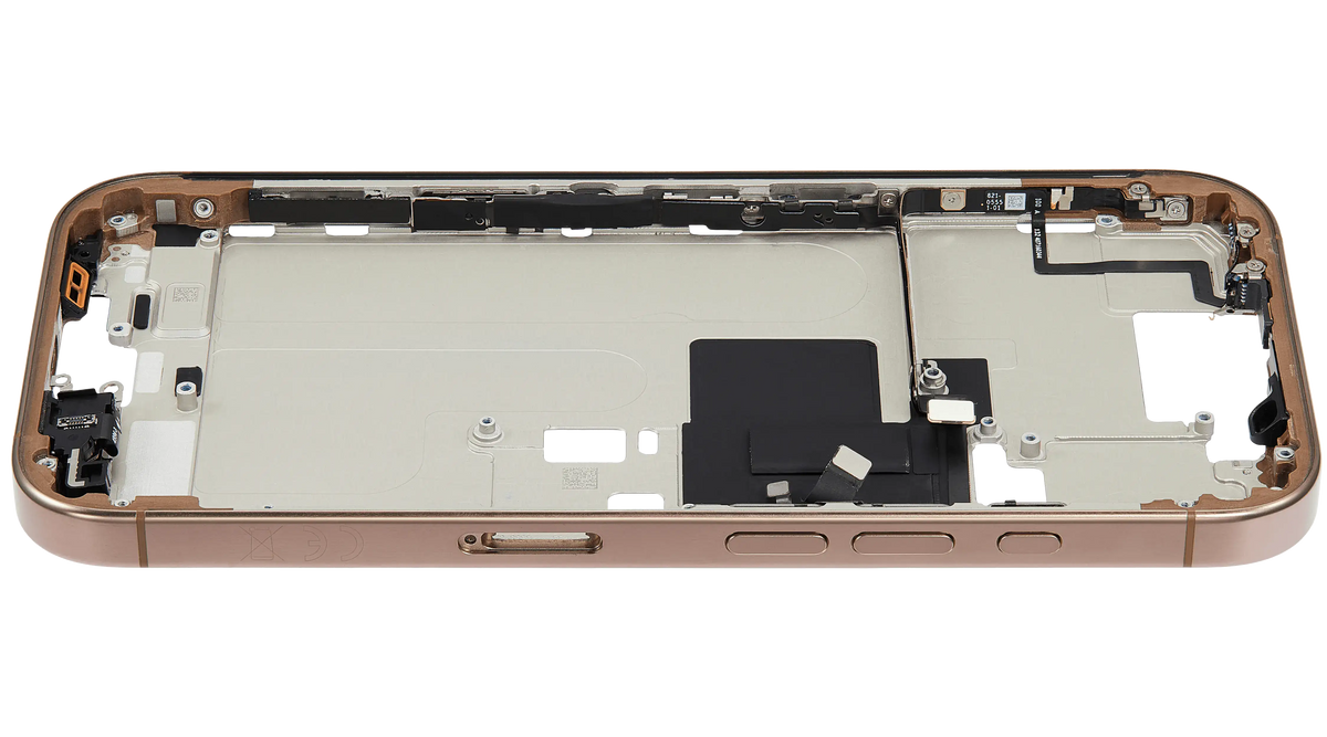 Mid-Frame Housing W/ Small Parts For iPhone 16 Pro (EU / Global Version) (Used OEM Pull: Grade A) (Desert Titanium) — product photo 5