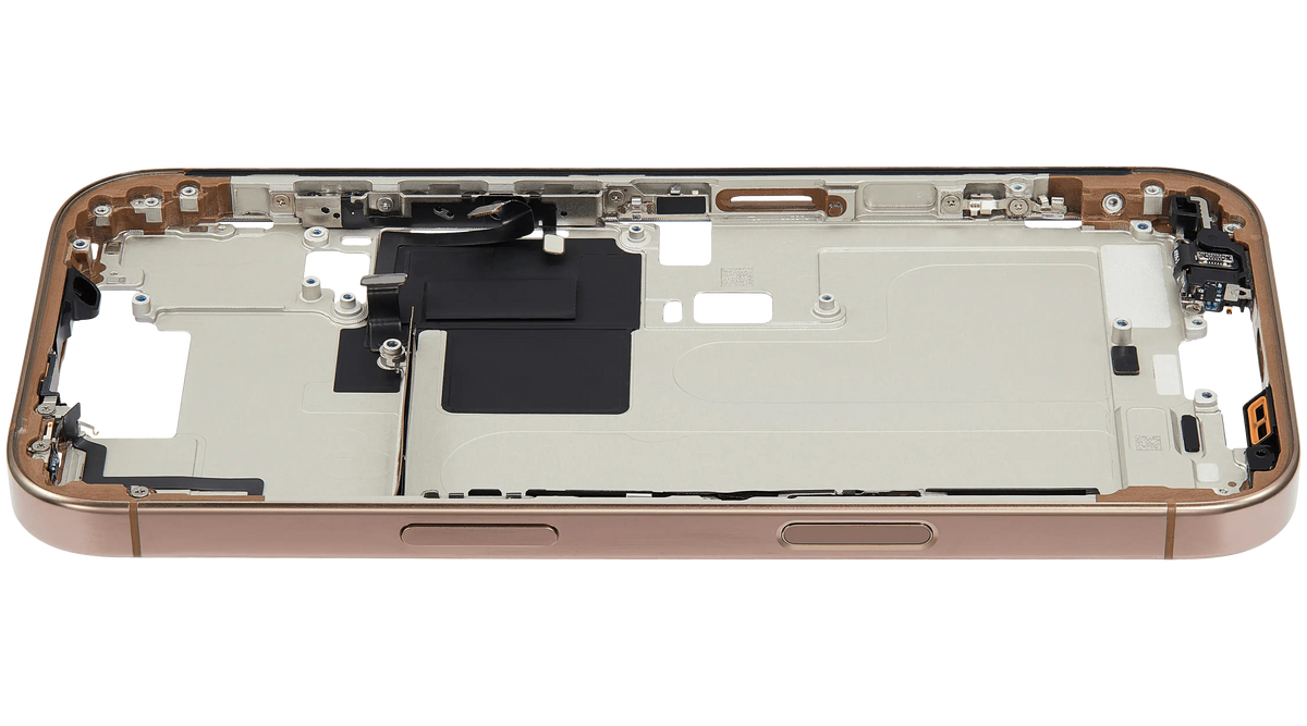 Mid-Frame Housing W/ Small Parts For iPhone 16 Pro (EU / Global Version) (Used OEM Pull: Grade A) (Desert Titanium) — product photo 6