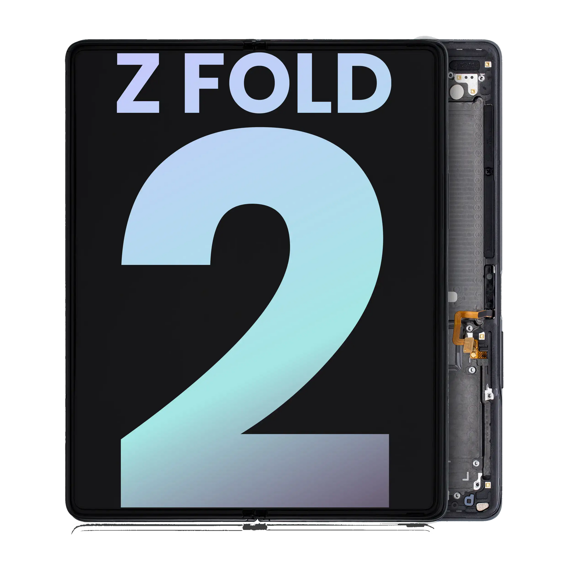 Replacement component: Inner OLED Assembly With Frame For Samsung Galaxy Z Fold 2 5G (US & International) (Service Pack) (Mystic Black)