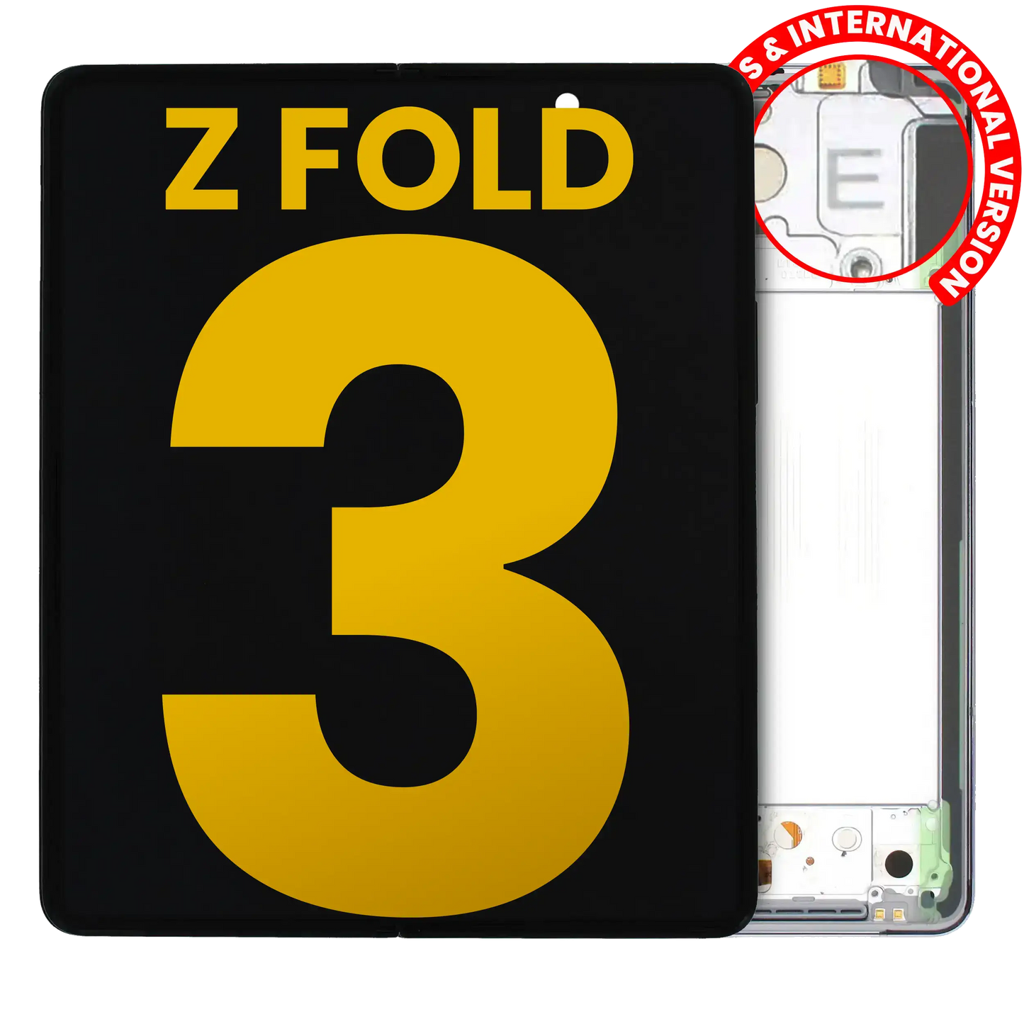 Inner OLED Assembly With Frame For Samsung Galaxy Z Fold 3 5G (US & International) (Refurbished) (Phantom Silver)
