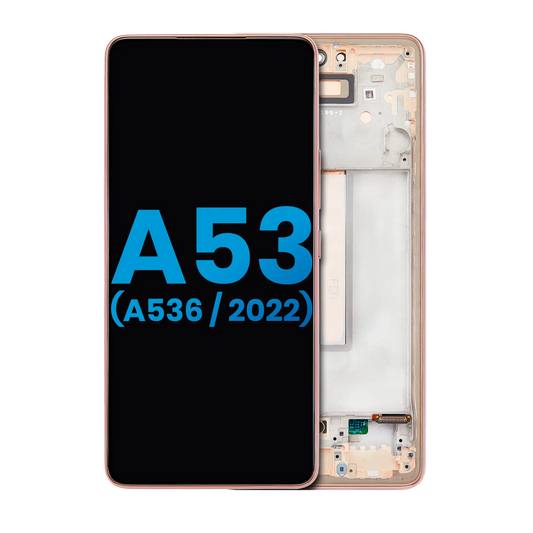 LCD Assembly With Frame For Samsung Galaxy A53 5G (A536 / 2022) (Without Finger Print Sensor) (Aftermarket: Incell) (Peach) - product image 1