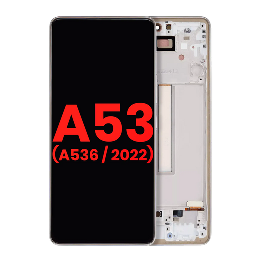 OLED Assembly With Frame For Samsung Galaxy A53 5G (A536 / 2022) (6.46") (Aftermarket Plus) (White) - product image 1