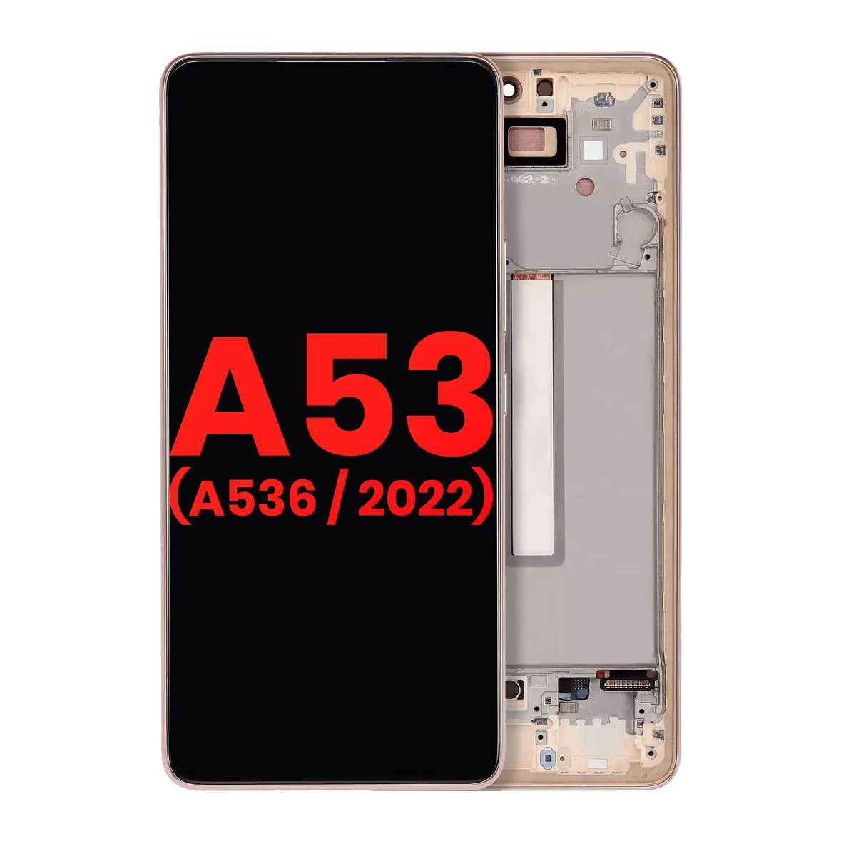 OLED Assembly With Frame For Samsung Galaxy A53 5G ( A536 / 2022) (6.46") (Aftermarket Plus) (Peach) - product image 1