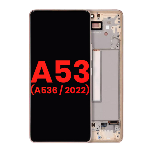 OLED Assembly With Frame For Samsung Galaxy A53 5G ( A536 / 2022) (6.46") (Aftermarket Plus) (Peach) - product image 1