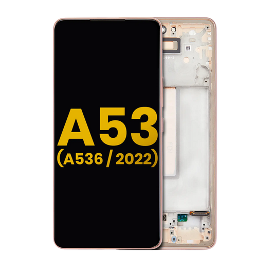 OLED Assembly With Frame For Samsung Galaxy A53 5G ( A536 / 2022) (Refurbished) (Peach) - product image 1