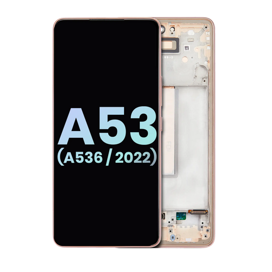OLED Assembly With Frame For Samsung Galaxy A53 5G (A536 / 2022) (Service Pack) (Peach) - product image 1