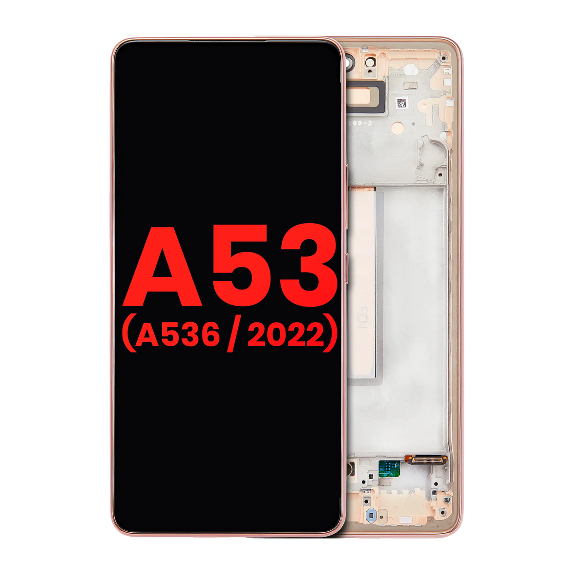 OLED Assembly With Frame For Samsung Galaxy A53 5G (A536 / 2022) (6.36") (Aftermarket Plus) (Peach) - product image 1