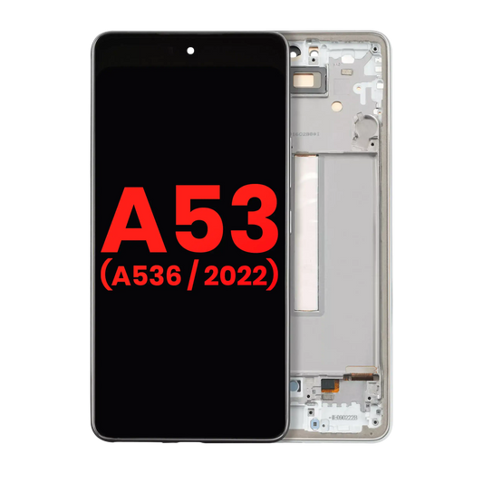 OLED Assembly With Frame For Samsung Galaxy A53 5G ( A536 / 2022) (6.36") (Aftermarket Plus) (White) - product image 1
