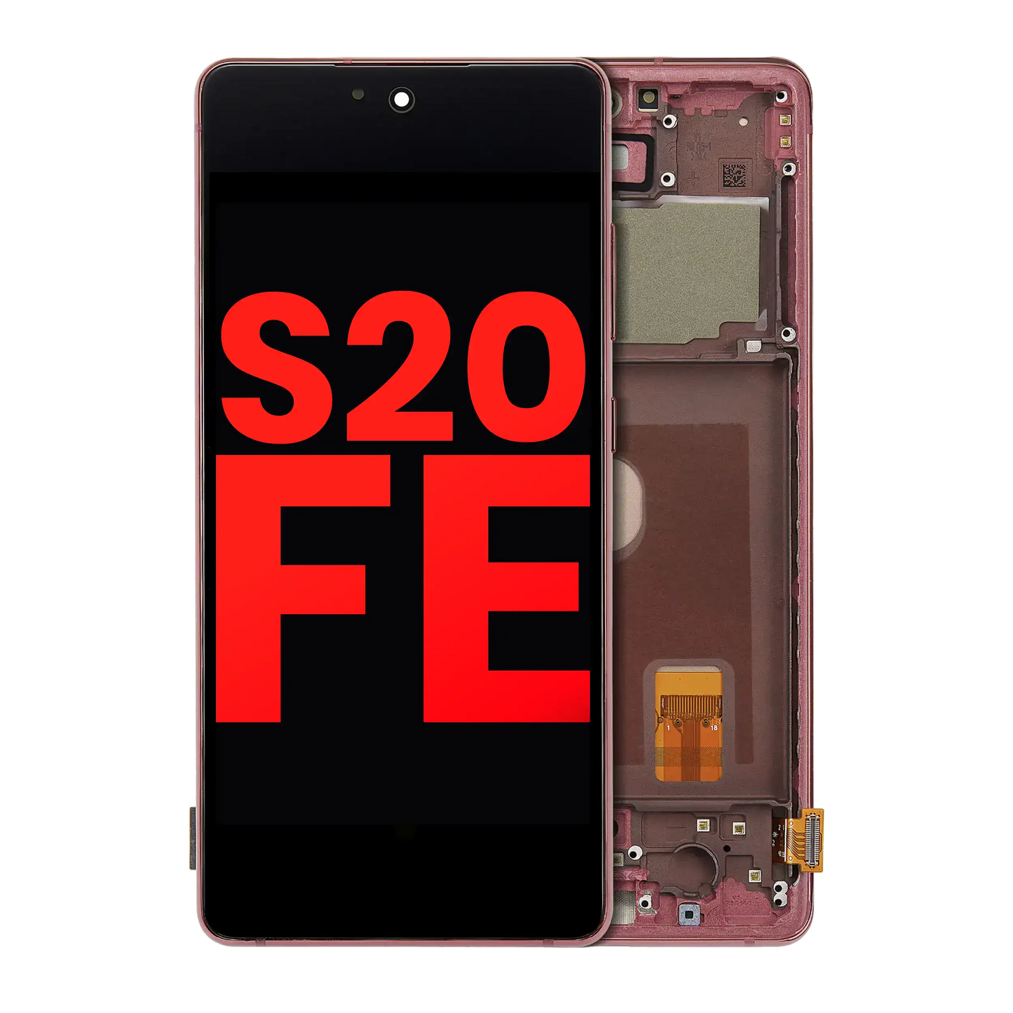 OLED Assembly With Frame For Samsung Galaxy S20 FE 4G / 5G (Aftermarket Plus) (Cloud Red)
