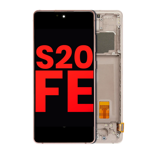 OLED Assembly With Frame For Samsung Galaxy S20 FE 4G / 5G (Aftermarket Plus) (Cloud Orange)