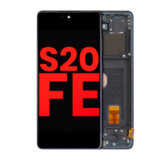 OLED Assembly With Frame For Samsung Galaxy S20 FE 4G / 5G (Aftermarket Plus) (Cloud Navy)