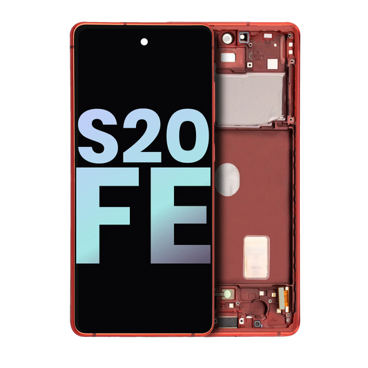 OLED Assembly With Frame For Samsung Galaxy S20 FE 4G / 5G (Service Pack) (Cloud Red)