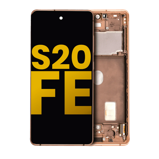 OLED Assembly With Frame For Samsung Galaxy S20 FE 4G / 5G (Refurbished) (Cloud Orange)