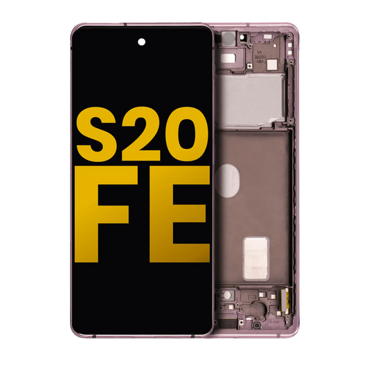OLED Assembly With Frame For Samsung Galaxy S20 FE 4G / 5G (Refurbished) (Cloud Lavender)