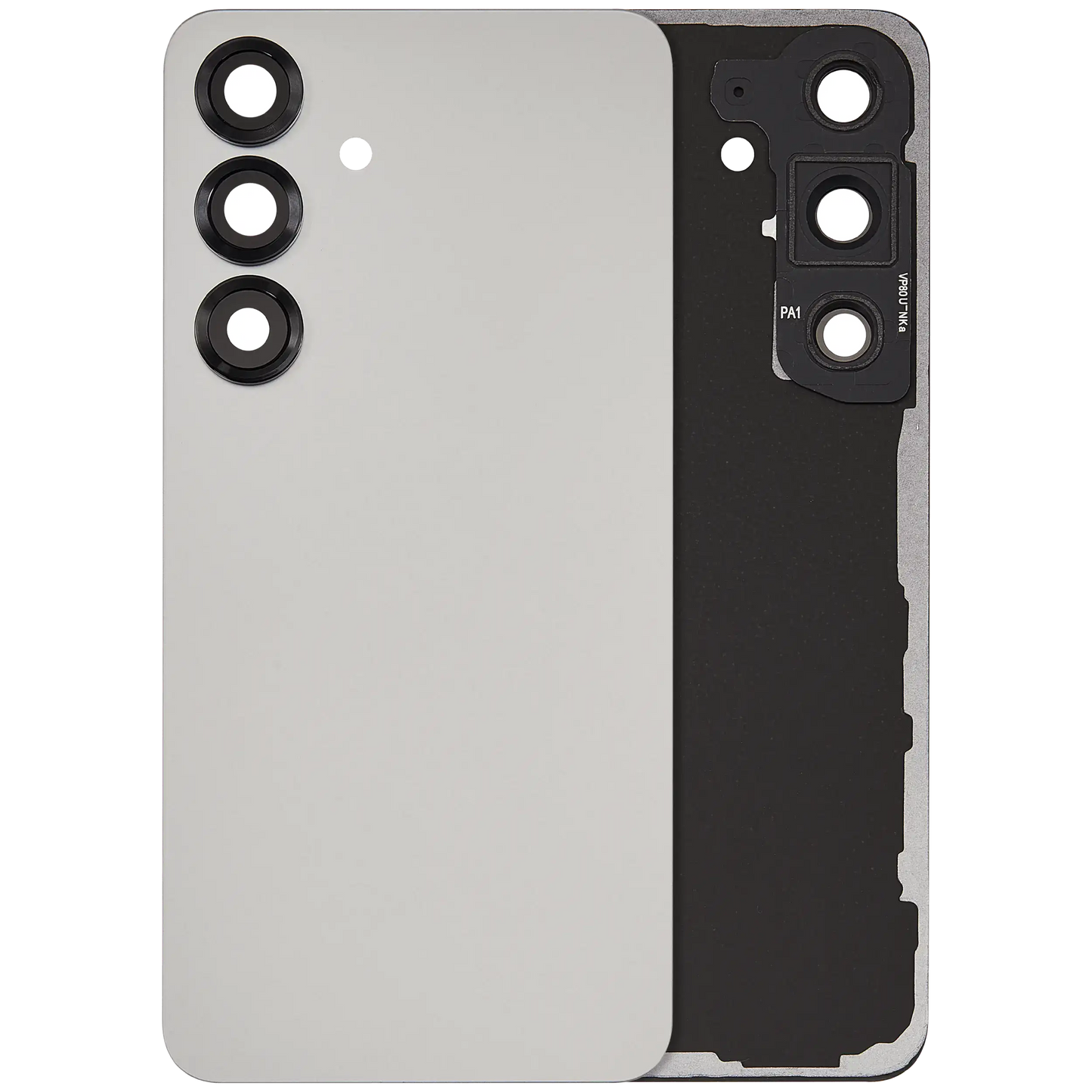Back Cover Glass With Camera Lens For Samsung Galaxy S25 5G (No Logo) (Aftermarket Plus) (Silver Shadow)