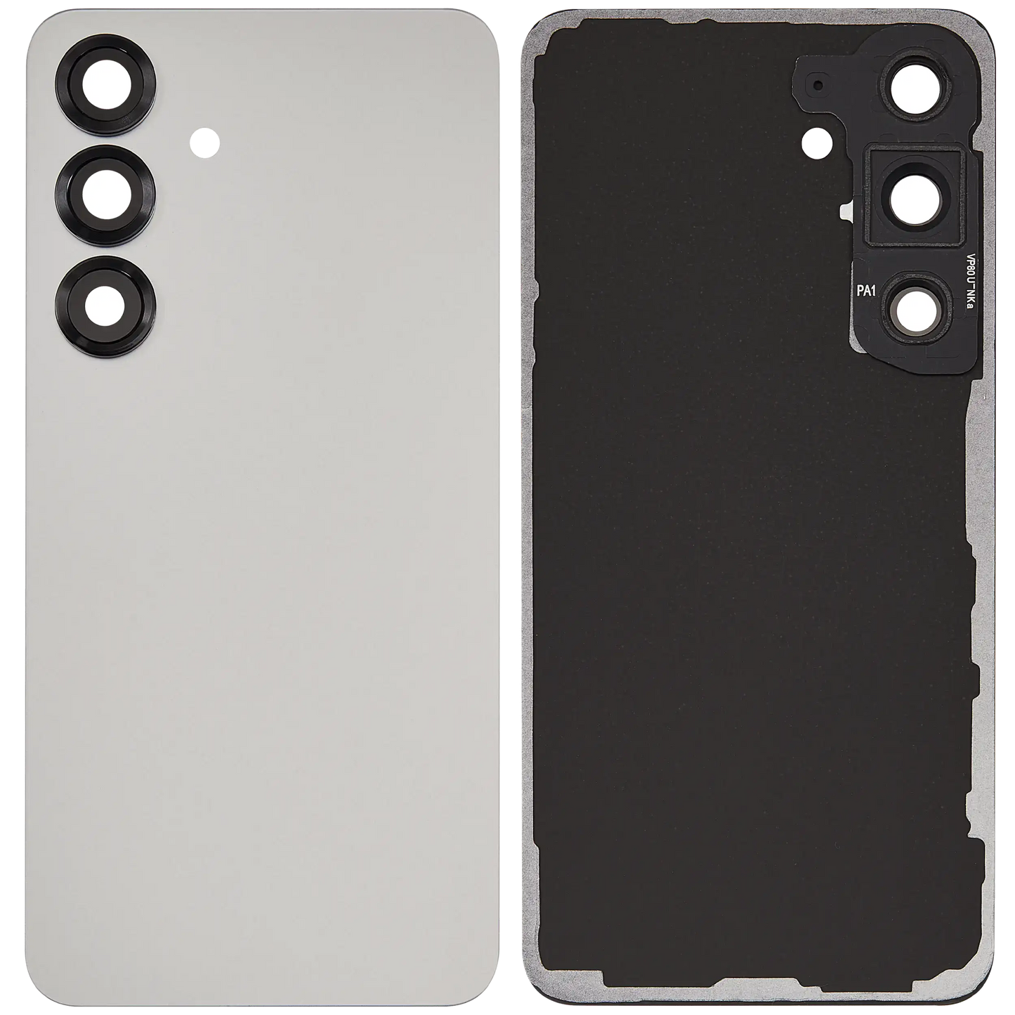 Back Cover Glass With Camera Lens For Samsung Galaxy S25 5G (No Logo) (Aftermarket Plus) (Silver Shadow)