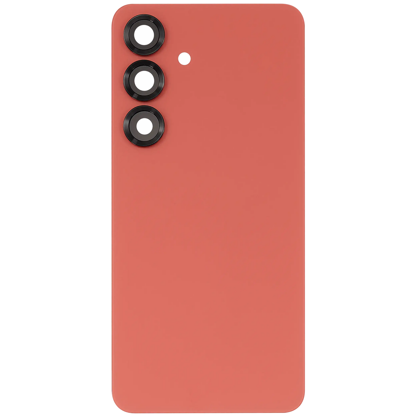 Back Cover Glass With Camera Lens For Samsung Galaxy S25 5G (No Logo) (Aftermarket Plus) (Coral Red)
