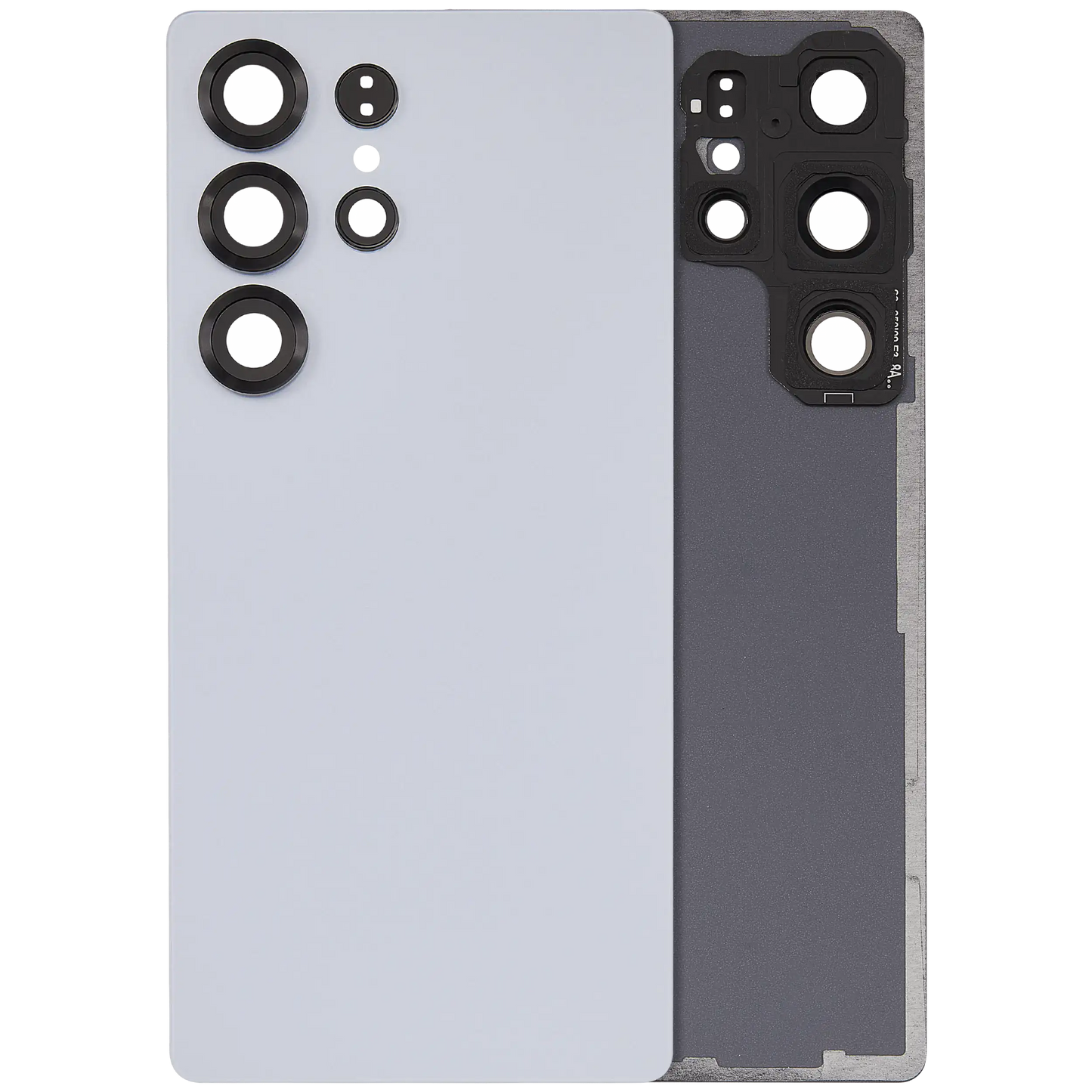 Back Cover Glass With Camera Lens For Samsung Galaxy S25 Ultra 5G (No Logo) (Aftermarket Plus) (Titanium Silver Blue)