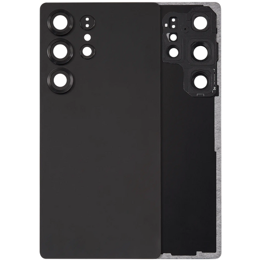 Back Cover Glass With Camera Lens For Samsung Galaxy S25 Ultra 5G (No Logo) (Aftermarket Plus) (Titanium Black)