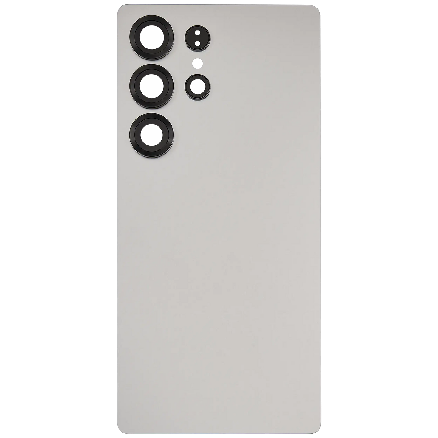 Back Cover Glass With Camera Lens For Samsung Galaxy S25 Ultra 5G (No Logo) (Aftermarket Plus) (Titanium White Silver)