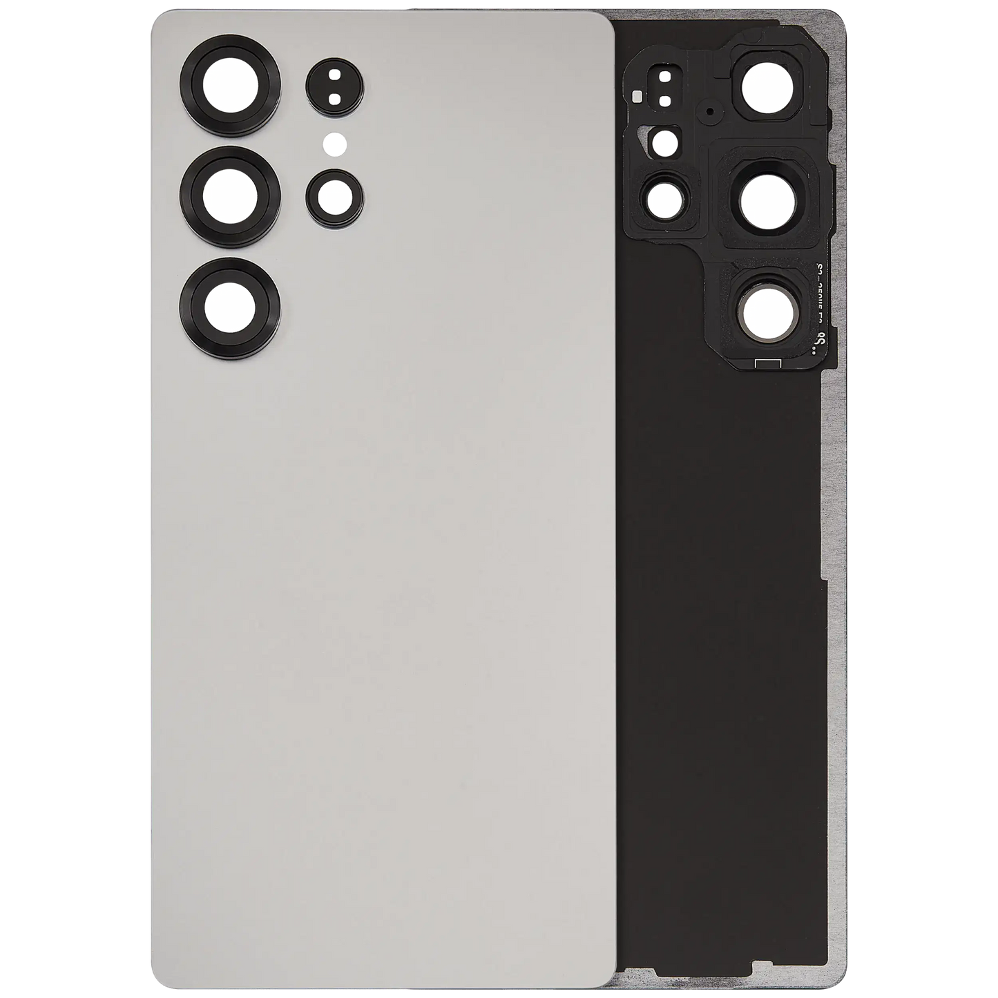 Back Cover Glass With Camera Lens For Samsung Galaxy S25 Ultra 5G (No Logo) (Aftermarket Plus) (Titanium White Silver)