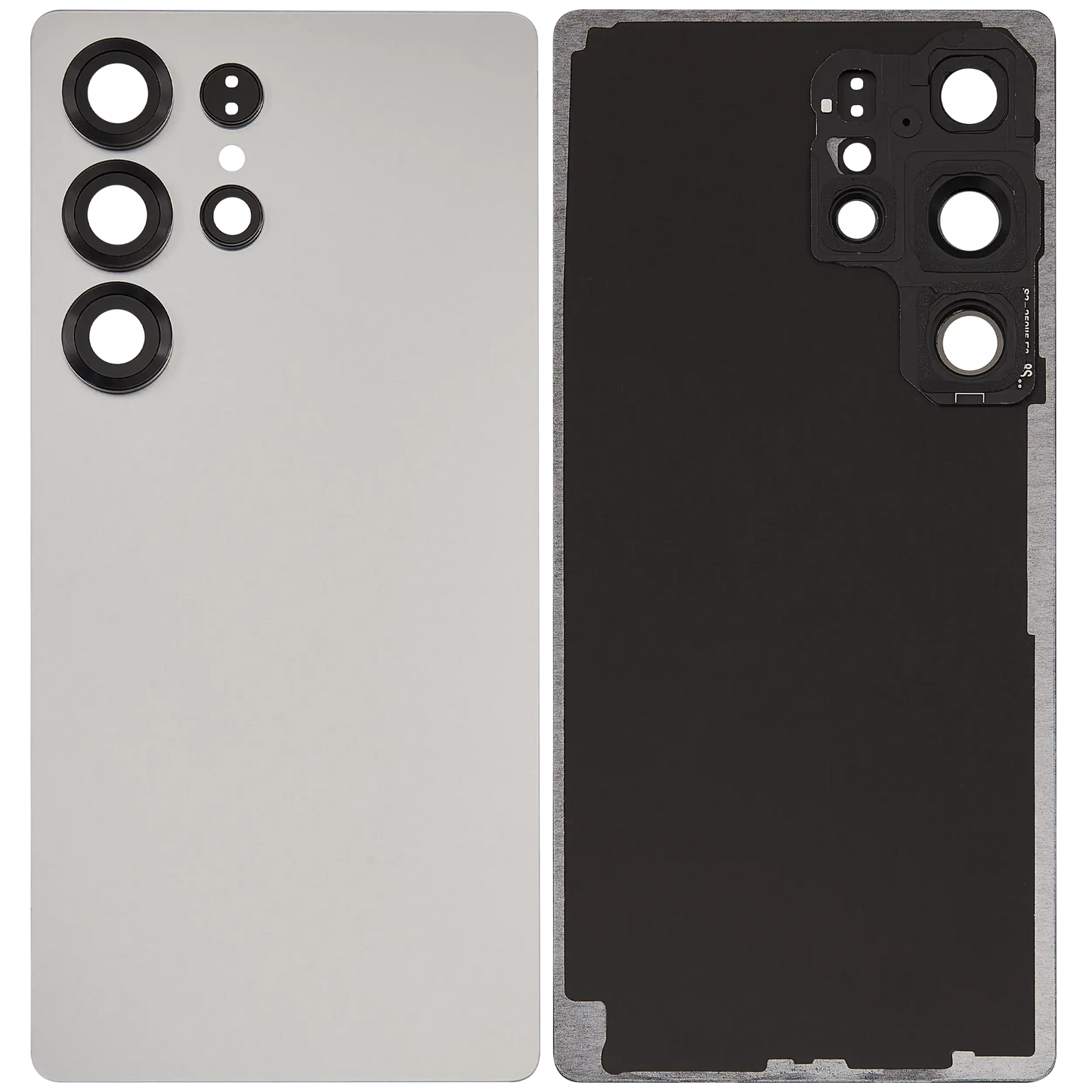 Back Cover Glass With Camera Lens For Samsung Galaxy S25 Ultra 5G (No Logo) (Aftermarket Plus) (Titanium White Silver)