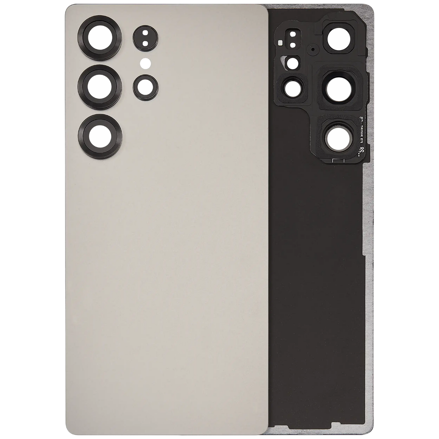 Back Cover Glass With Camera Lens For Samsung Galaxy S25 Ultra 5G (No Logo) (Aftermarket Plus) (Titanium Gray)