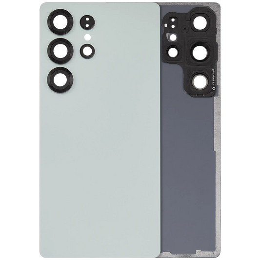 Back Cover Glass With Camera Lens For Samsung Galaxy S25 Ultra 5G (No Logo) (Aftermarket Plus) (Titanium Jade Green)