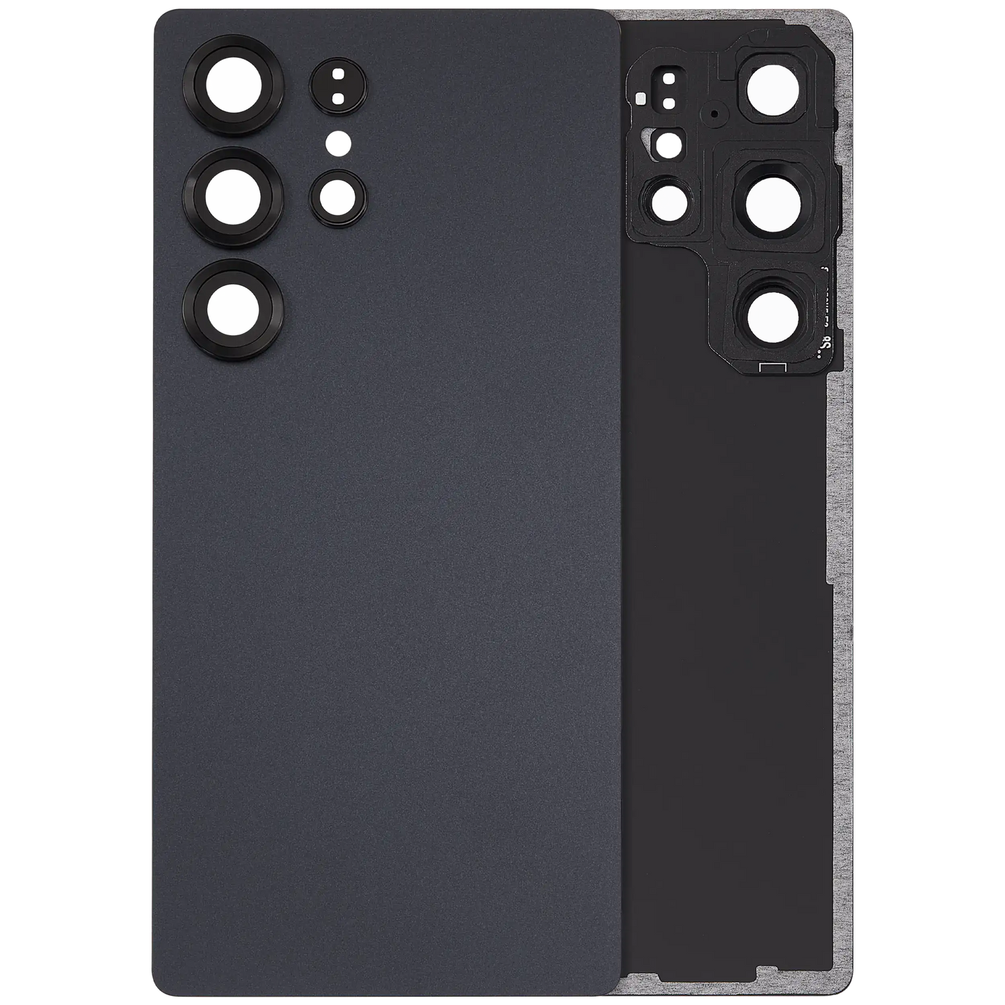 Back Cover Glass With Camera Lens For Samsung Galaxy S25 Ultra 5G (No Logo) (Aftermarket Plus) (Titanium Jet Black)