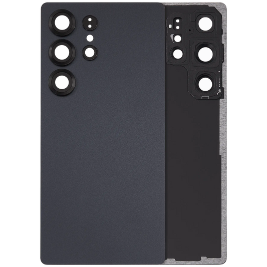 Back Cover Glass With Camera Lens For Samsung Galaxy S25 Ultra 5G (No Logo) (Aftermarket Plus) (Titanium Jet Black)